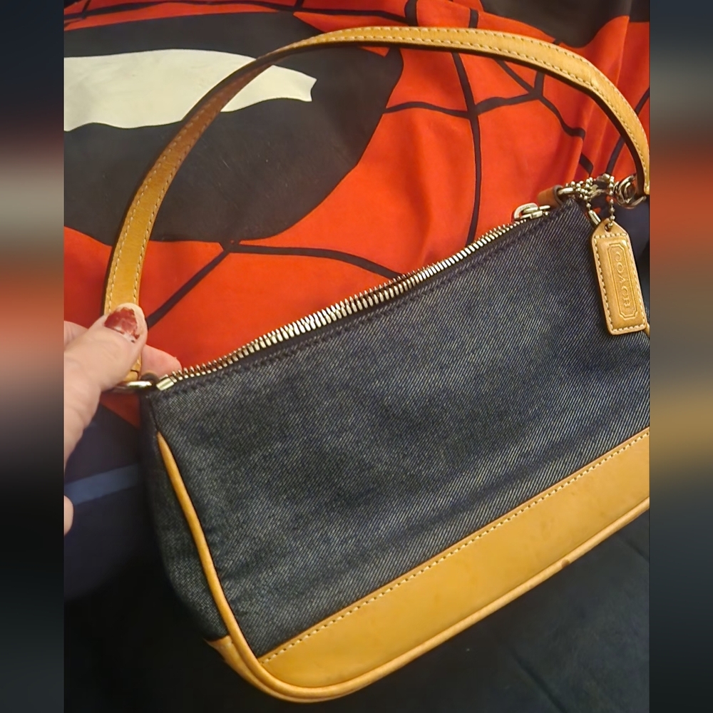Coach Denim and Tan Mini Bag